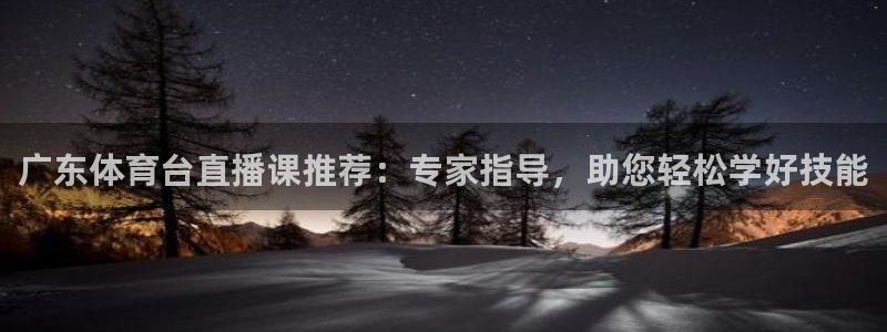 广东体育台直播课推荐：专家指导，助您轻松学好技能
